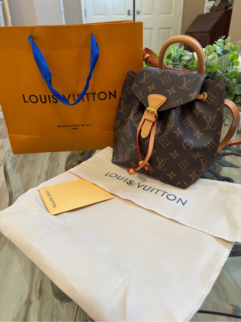 Louis Vuitton Monogram Canvas Petit Backpack with Vachetta Trim